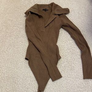 Fashion Nova Brown Cowl Neck Sweater